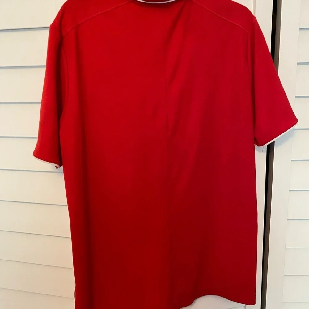 Nike Red Performance Polo Shirt with White Trim